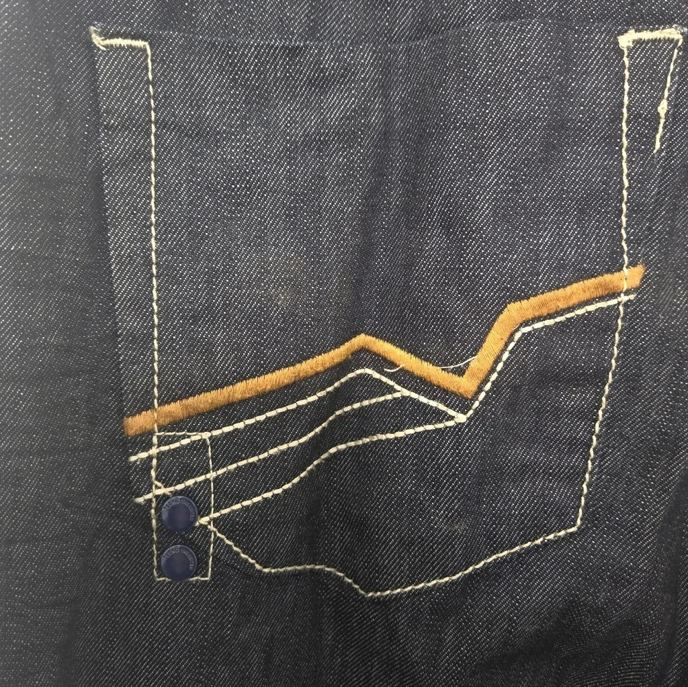 Ecko Unlimited Men's 72+ Loose Fit Jeans Blue/Black Grunge Y2K Skater, 34/32